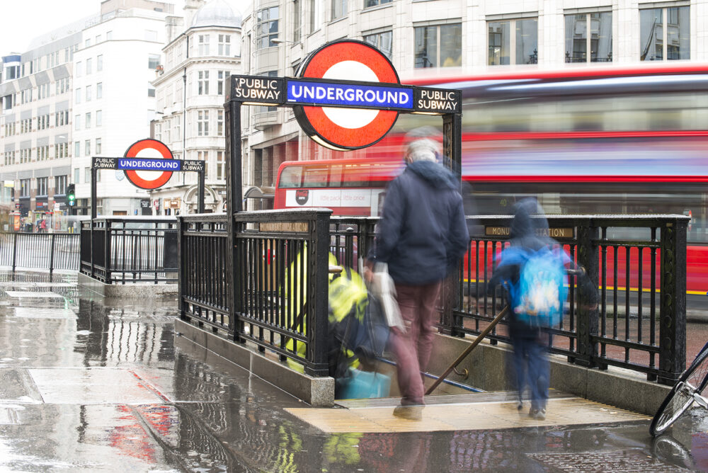 London underground station entrance. London subway