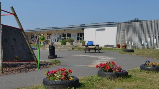 Floral children's playground at primary school