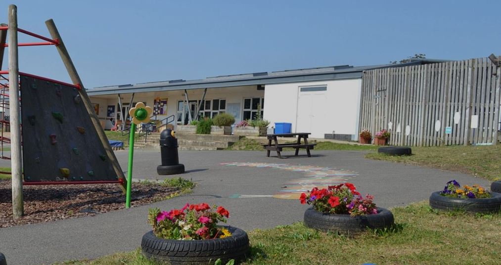Floral children's playground at primary school